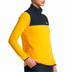 The North Face 1/4 zip fleece black and yellow